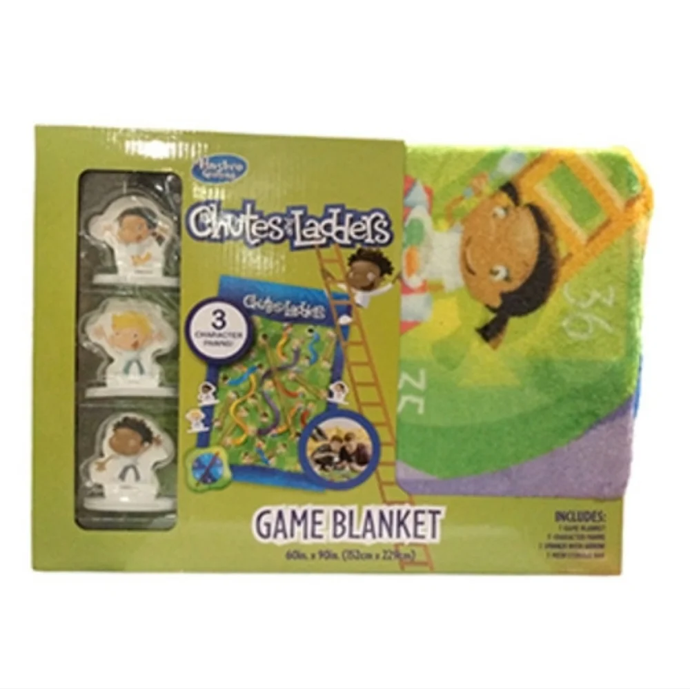 NWT/NIB Hasbro Chutes & Ladders Board Game Blanket 60 x 90 in., 100% Microfiber